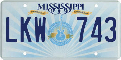 MS license plate LKW743