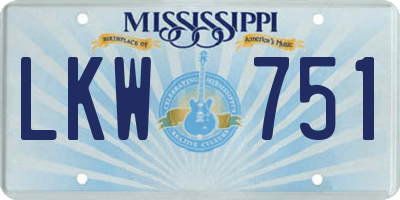 MS license plate LKW751