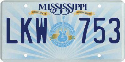 MS license plate LKW753