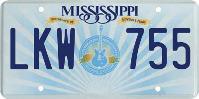 MS license plate LKW755