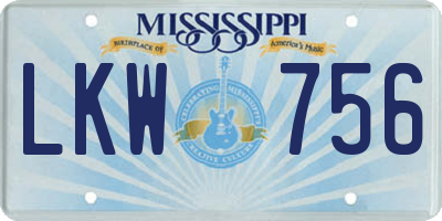 MS license plate LKW756
