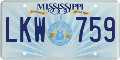 MS license plate LKW759