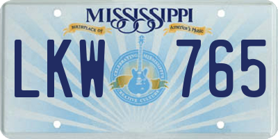 MS license plate LKW765