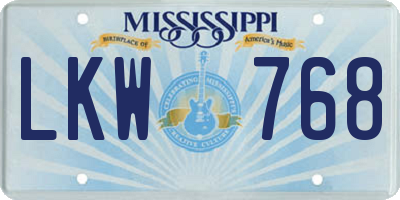 MS license plate LKW768