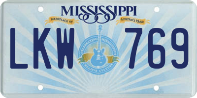 MS license plate LKW769