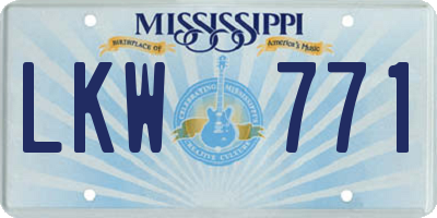 MS license plate LKW771