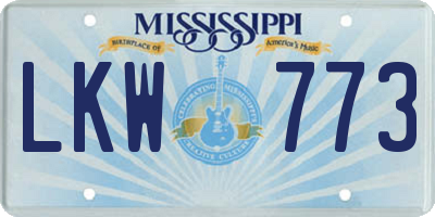 MS license plate LKW773