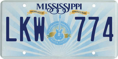 MS license plate LKW774