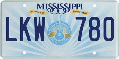 MS license plate LKW780