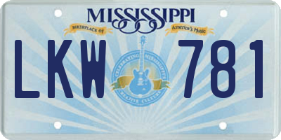 MS license plate LKW781