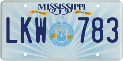 MS license plate LKW783