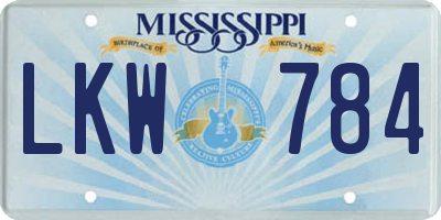 MS license plate LKW784