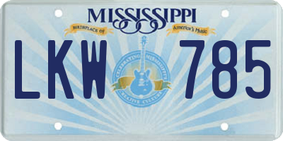 MS license plate LKW785