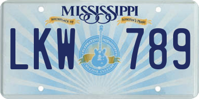 MS license plate LKW789