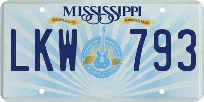 MS license plate LKW793
