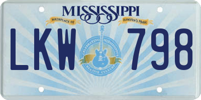 MS license plate LKW798