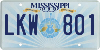 MS license plate LKW801