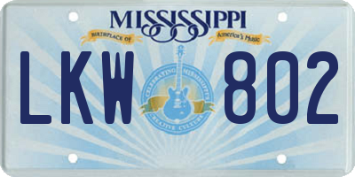 MS license plate LKW802