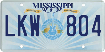 MS license plate LKW804