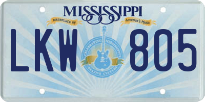 MS license plate LKW805