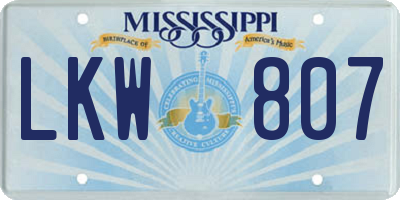 MS license plate LKW807