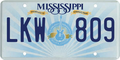 MS license plate LKW809