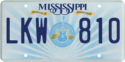 MS license plate LKW810