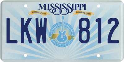 MS license plate LKW812