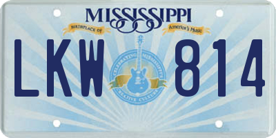 MS license plate LKW814