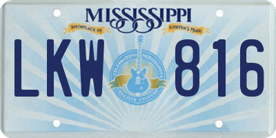 MS license plate LKW816