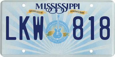 MS license plate LKW818