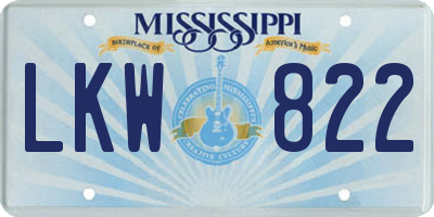 MS license plate LKW822