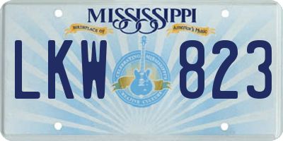 MS license plate LKW823