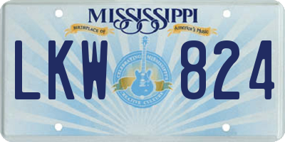 MS license plate LKW824