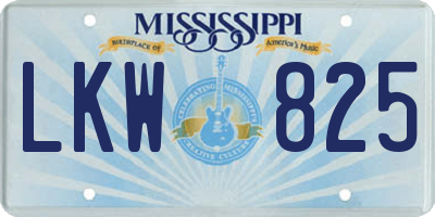 MS license plate LKW825
