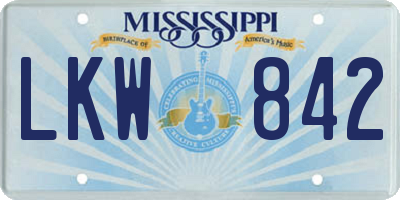 MS license plate LKW842