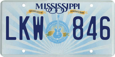 MS license plate LKW846