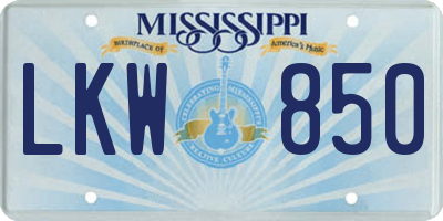 MS license plate LKW850