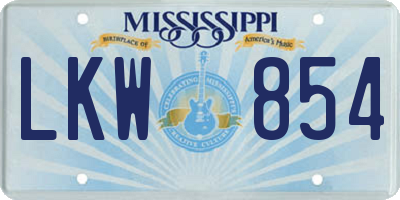 MS license plate LKW854