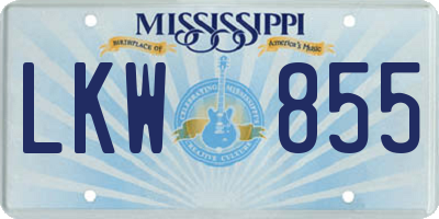 MS license plate LKW855