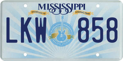 MS license plate LKW858