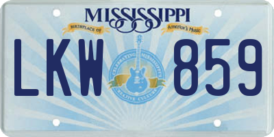 MS license plate LKW859