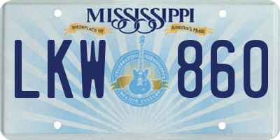 MS license plate LKW860