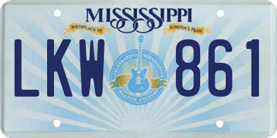 MS license plate LKW861