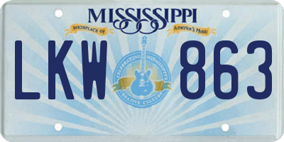 MS license plate LKW863
