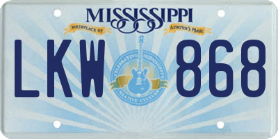 MS license plate LKW868