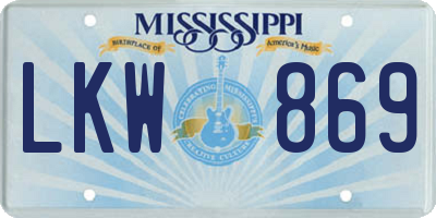 MS license plate LKW869