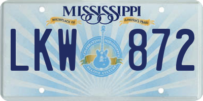 MS license plate LKW872