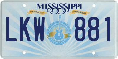 MS license plate LKW881