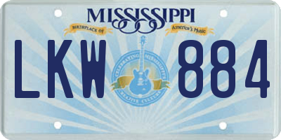 MS license plate LKW884